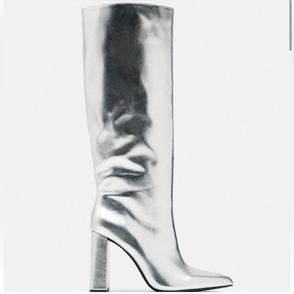NWT Zara metallic boot - Picture 2 of 8
